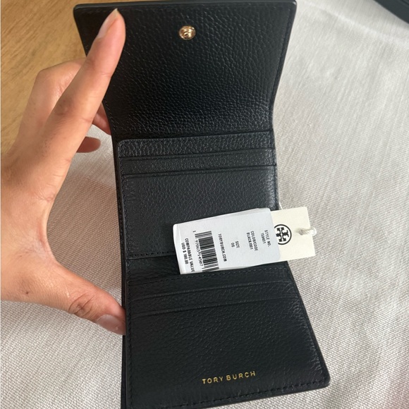 New 900+! Tory Burch BRITTEN leather SMOOTH SATCHEL & Matching Wallet black - Picture 11 of 13